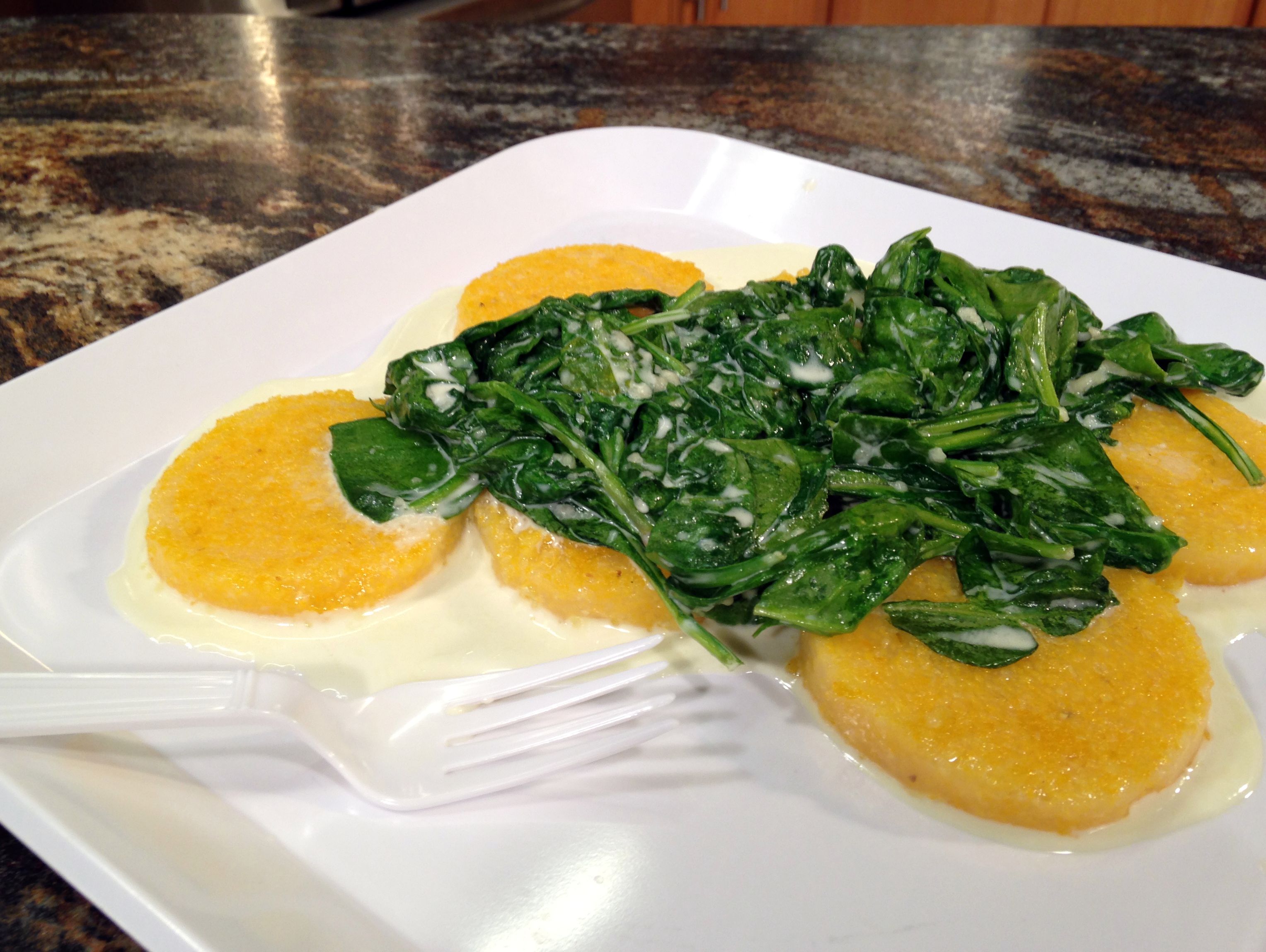 Polenta with Creamed Spinach